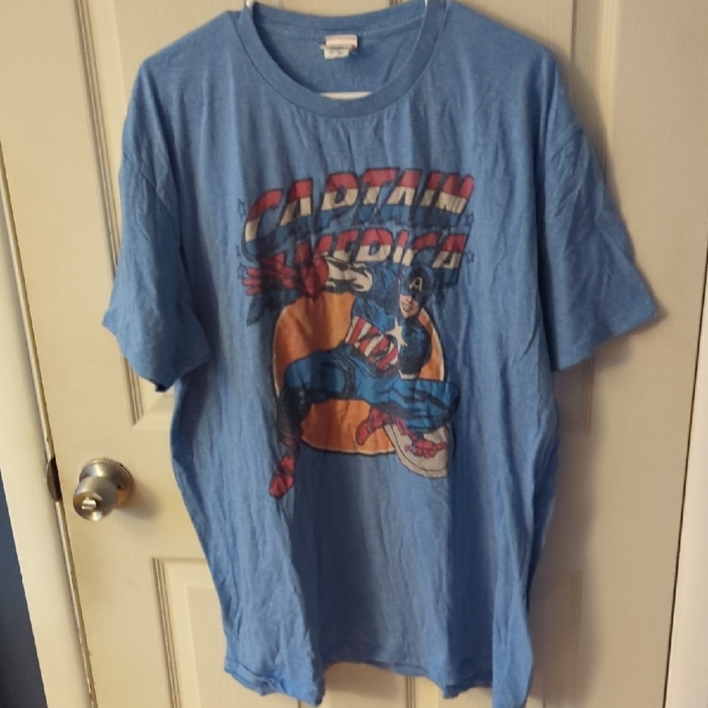 Captain America Blue Graphic T-Shirt